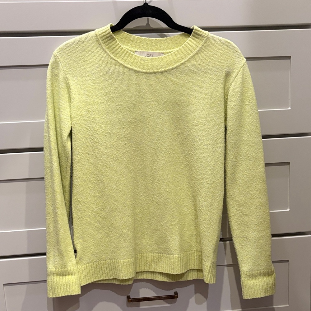 LOFT Light Green Crew Neck Sweater
